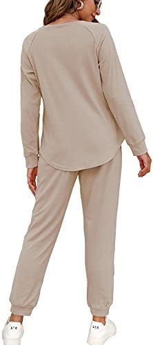 WIHOLL Two Piece Outfits for Women Lounge Sets Button Down Sweatshirt Sweatpants Sweatsuits Set with Pockets - Image 2