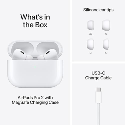 Apple AirPods Pro 2 Wireless Earbuds, Bluetooth Headphones, Active Noise Cancellation, Hearing Aid Feature, Transparency, Personalized Spatial Audio, High-Fidelity Sound, H2 Chip, USB-C Charging - Image 7