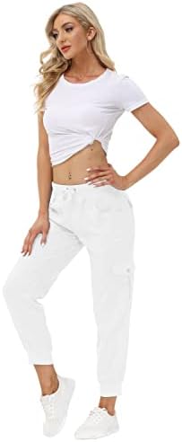 MoFiz Women's Lightweight Hiking Cargo Pants Outdoor Quick Dry Casual Travel Sweatpants Joggers Elastic Waist Button Pockets - Image 6