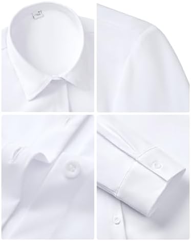 siliteelon Women's Stain Shield Dress Shirts Wrinkle Free Long Sleeve Shirts Solid Work Business Button Down Shirts - Image 5