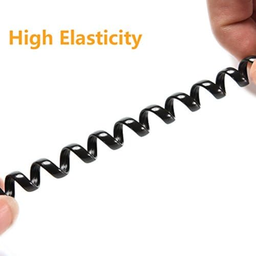 Uvital Telephone Handset Cord Detanglers, 2 Pack Landline Handset Cord Cable 10Ft Uncoiled(1.2 Ft Coiled) and 2 Pack Anti-Tangle Telephone Cord Untangler 360 Degree Rotating Swivel Cord(Black) - Image 5