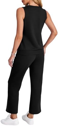 WIHOLL Two Piece Set for Women Summer Outfits Vacation Trendy Lounge Sets V Neck Matching Sets - Image 5