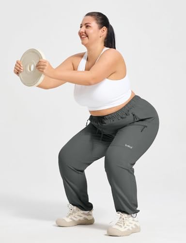 baleaf Plus Size Pants for Women Hiking Cargo Water Resistant UPF 50+ Cargo Joggers Zipper Pockets - Image 7
