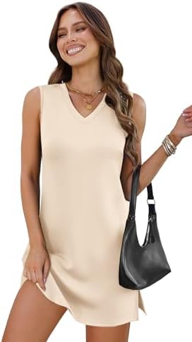 V-Neck Summer Casual Beach Dress for Women 2025 Vacation Women's Sleeveless Sundress with Split - Image 2