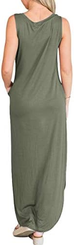 ANRABESS Women Casual Loose Sundress Sleeveless Split Maxi Long Beach Shirt Dress Travel Vacation 2025 Summer Outfits - Image 6