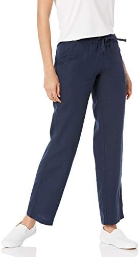 Amazon Essentials Women's Linen Blend Drawstring Relaxed Fit Wide Leg Pant (Available in Plus Size)