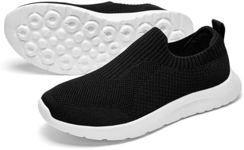 Women's Slip On Shoes, Stretch Knit Walking Shoes, Comfort Sneaker for Work, Travel, Commute