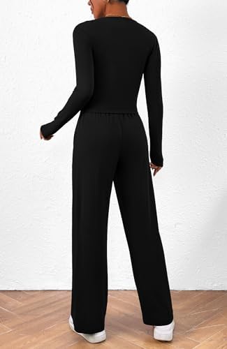 BTFBM Women's Fall Lounge Sets 3 Piece Outfit Tracksuits Casual Long Sleeve Tops High Waisted Sweatpants Set - Image 7