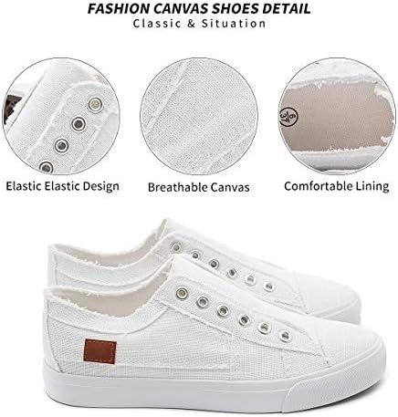 Women's Slip on Shoes Non Slip Fashion Canvas Sneakers Low Top Casual Shoes - Image 3