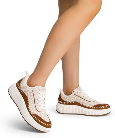 DREAM PAIRS Women Chunky City Tweed Comfortable Casual Platform Fashion Sneaker - Image 7