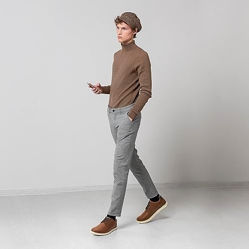 Men's Casual Dress Sneakers Lace Up Formal Oxfords Dress Shoes for Men Slip-on Comfortable Brown Shoes for Bussiness/Travel/Work - Image 2