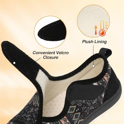 LeIsfIt Womens Slippers Wide Diabetic Shoes Adjustable Walking Shoes Arthritis Edema House Shoes Indoor Outdoor Slippers - Image 3