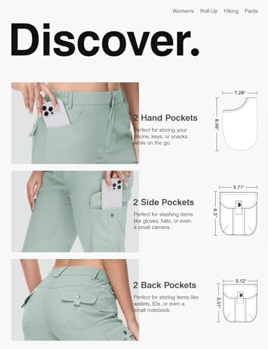TBMPOY Women's Hiking Pants Quick Dry Convertible Lightweight Roll Up Cargo Pockets Travel Essentials Waterproof Work - Image 4