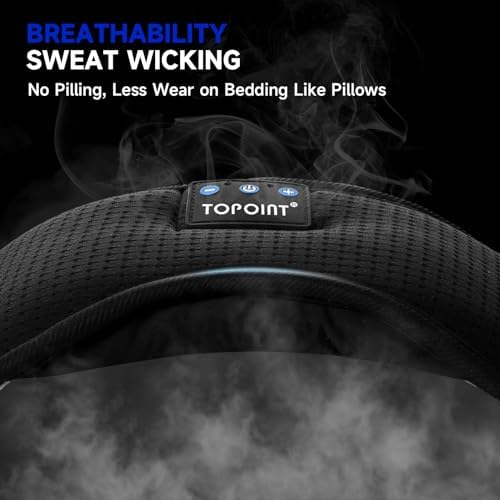 TOPOINT Sleep Mask Headphones Bluetooth Wireless 5.4, Breathable Cotton Eye Mask for Sleeping Side Sleepers Travel Music Headsets with Microphone Handsfree Men Women - Image 5