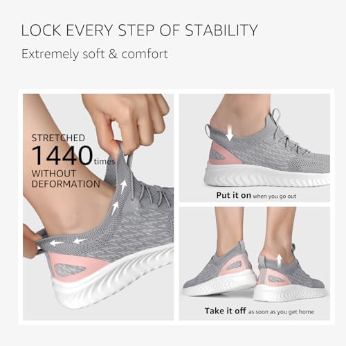 STQ Walking Shoes Women Arch Support Slip on Sneakers with Memory Foam Comfort Lightweight - Image 2