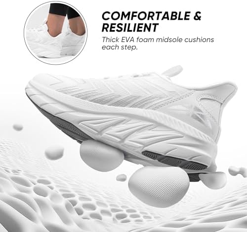 Women's Slip On Walking Shoes Running Comfortable Tennis Breathable Non Slip Athletic Gym Workout Cross Training Fashion Sneakers - Image 3