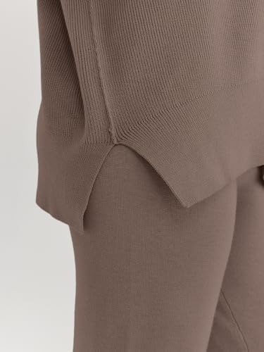 LILLUSORY Women 2 Piece Outfits Sweatsuit Oversized Knit Pullover Sweater Tops Wide Leg Pants Lounge Set - Image 4
