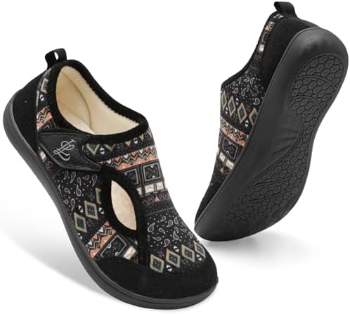 LeIsfIt Womens Slippers Wide Diabetic Shoes Adjustable Walking Shoes Arthritis Edema House Shoes Indoor Outdoor Slippers - Image 7