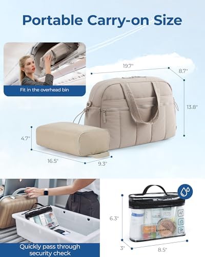 BAGSMART Gym Bag for Women, Duffle Bag for Travel with Wet Pocket, Lightweight Carry on Weekender Duffel, Water Resistant - Image 2