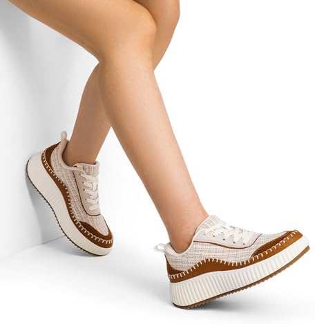DREAM PAIRS Women Chunky City Tweed Comfortable Casual Platform Fashion Sneaker - Image 6