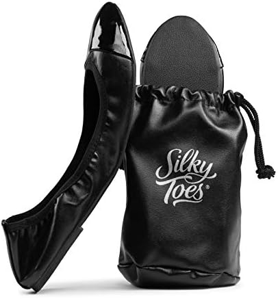 Women's Foldable Travel Ballet Slip On Comfortable Flats Roll Up Walking Shoes with Carrying Pouch