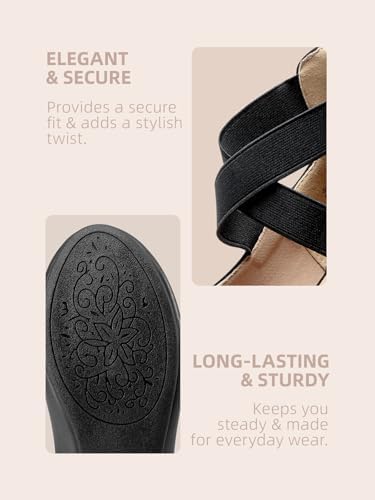 DREAM PAIRS Women's Comfortable Fashion Elastic Ankle Straps Flats Shoes - Image 4