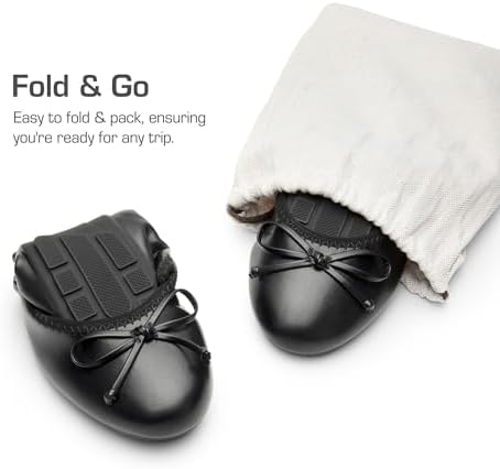 DREAM PAIRS Women's Flats, Foldable Ballet Flats for Women, Bowknot Round Toe Comfort Light Weight Slip-On Dress Shoes - Image 3