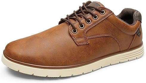Men's Casual Dress Sneakers Lace Up Formal Oxfords Dress Shoes for Men Slip-on Comfortable Brown Shoes for Bussiness/Travel/Work