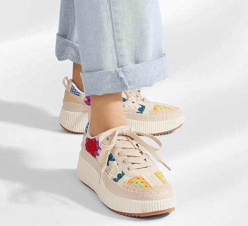 LUCKY STEP Women's Platform Sneakers Rhinestone Fashion Chunky Casual Sparkly Retro Braided Walking Shoes - Image 7