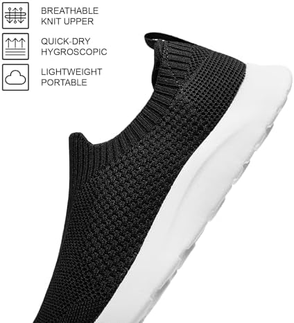 Women's Slip On Shoes, Stretch Knit Walking Shoes, Comfort Sneaker for Work, Travel, Commute - Image 7