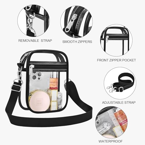 USPECLARE Clear Purse Stadium Clear Messenger Bag Stadium Approved for Men and Women Clear CrossBody Bag - Image 5