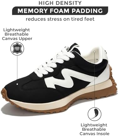 Project Cloud Trendy Sneakers for Women - Memory Foam and Non-Slip Comfortable Casual Ladies Shoes for Womens Fashion Sneakers - Lightweight Lace-up Shoes (Lecco) - Image 2
