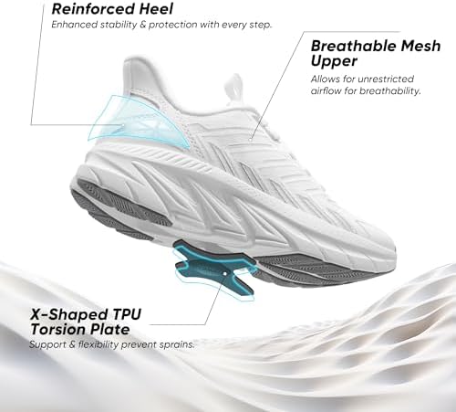 Women's Slip On Walking Shoes Running Comfortable Tennis Breathable Non Slip Athletic Gym Workout Cross Training Fashion Sneakers - Image 4