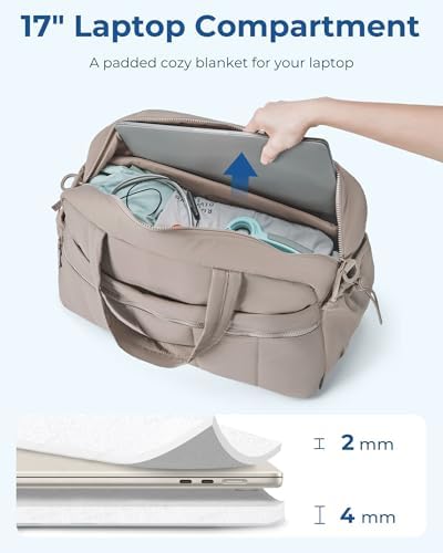 BAGSMART Gym Bag for Women, Duffle Bag for Travel with Wet Pocket, Lightweight Carry on Weekender Duffel, Water Resistant - Image 4
