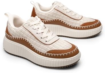 DREAM PAIRS Women Chunky City Tweed Comfortable Casual Platform Fashion Sneaker - Image 5