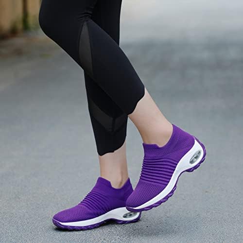 STQ Walking Shoes Women Slip on Sneakers Non Slip Work Air-Cushion Arch Support Tennis Plantar Fasciitis Orthopedic Breathable Mesh Comfortable Ladies Nursing - Image 8