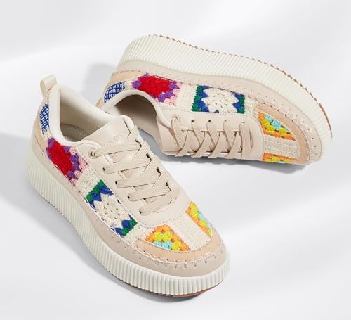 LUCKY STEP Women's Platform Sneakers Rhinestone Fashion Chunky Casual Sparkly Retro Braided Walking Shoes - Image 5