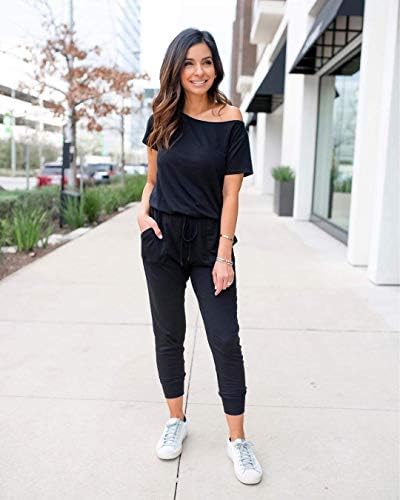 PRETTYGARDEN Jumpsuits for Women 2025 Summer Dressy Off Shoulder Romper Spring Vacation Travel Lounge Outfits Clothes - Image 4