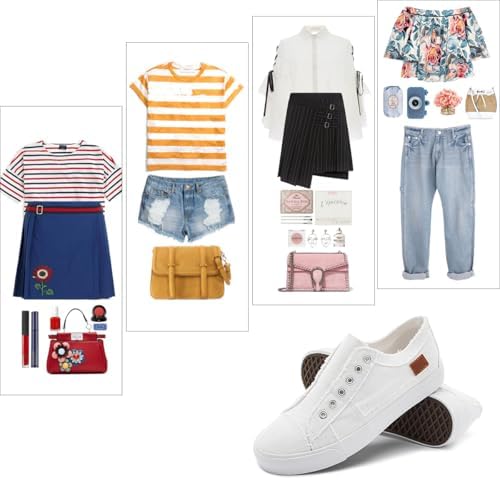 Women's Slip on Shoes Non Slip Fashion Canvas Sneakers Low Top Casual Shoes - Image 8