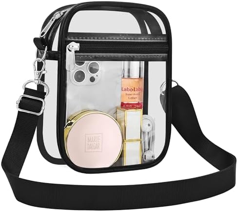 USPECLARE Clear Purse Stadium Clear Messenger Bag Stadium Approved for Men and Women Clear CrossBody Bag