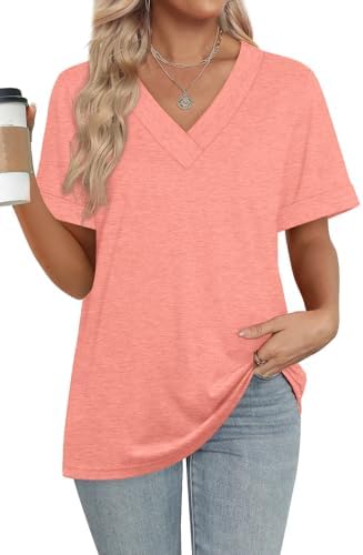 WIHOLL Womens Summer Tops Short Sleeve Basic Casual V Neck T Shirts Trendy Fashion 2025 - Image 2