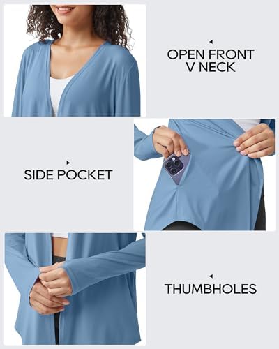 G4Free Lightweight Cardigans for Women UPF 50+ Long Sleeve Sun Shirts Open Front Summer Cover Ups UV Protection - Image 3