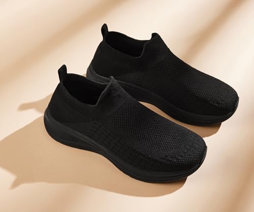 Women's Wide Slip On Walking Shoes Non-Slip Socks Shoe Lightweight Breathable Mesh Sneakers for Everyday Comfort & Style | Perfect for Work Travel - Image 6