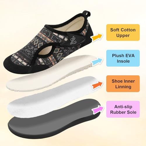 LeIsfIt Womens Slippers Wide Diabetic Shoes Adjustable Walking Shoes Arthritis Edema House Shoes Indoor Outdoor Slippers - Image 6
