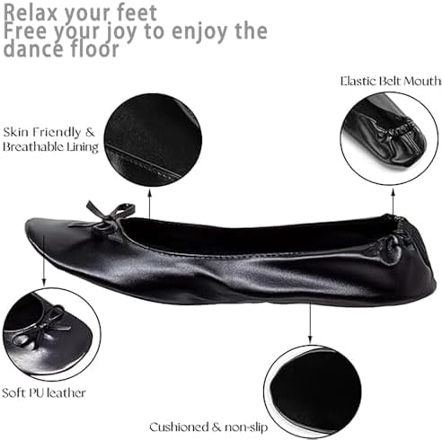 Women's Foldable Dance Shoes Ballet Flats - Image 2