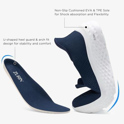 ZURIN Womens Slip On Walking Shoes with Arch Support,Lightweight No Lace Sneakers,Non Slip Breathable Tennis Shoes,Casual Travel Work Shoes - Image 2