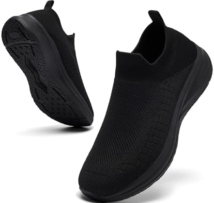 Women's Wide Slip On Walking Shoes Non-Slip Socks Shoe Lightweight Breathable Mesh Sneakers for Everyday Comfort & Style | Perfect for Work Travel