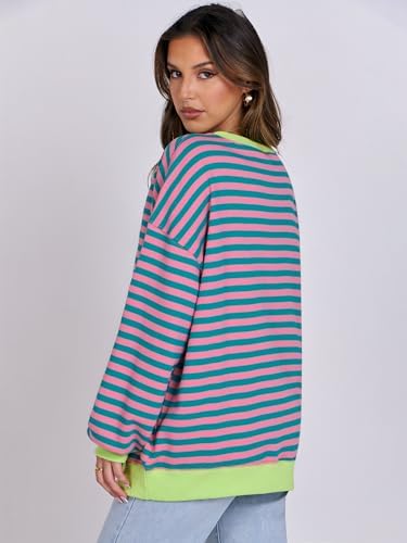 ANRABESS Women Striped Oversized Sweatshirt Crewneck Long Sleeve Shirts Hoodies 2025 Summer Fashion Pullover Top Y2K Outfits - Image 5