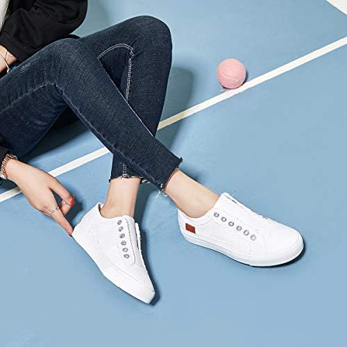 Women's Slip on Shoes Non Slip Fashion Canvas Sneakers Low Top Casual Shoes - Image 10