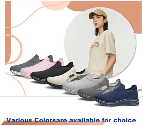 YHOON Womens Walking Shoes Slip on Running Shoes Lightweight Workout Gym Shoes Breathable Casual Sneakers - Image 2